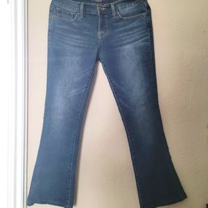 Lucky Brand wide leg boot cut denim pants.
